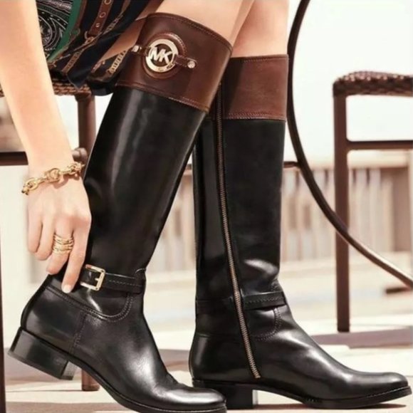 michael kors black and brown boots
